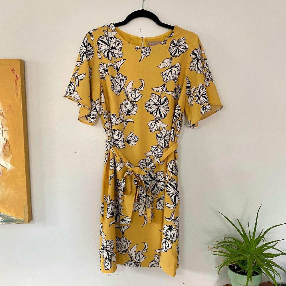 H&M Yellow Floral Shift Dress